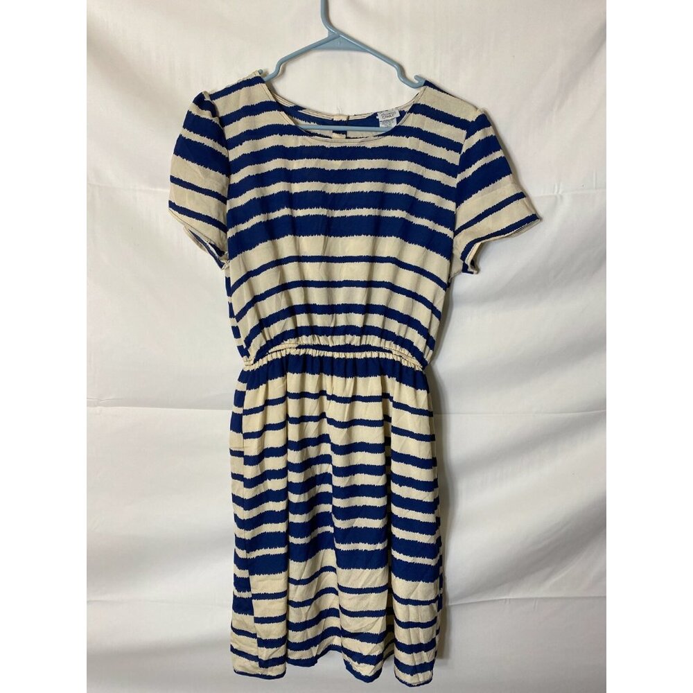 Coastal Women’s Large Dress Stripes Nautical Cruise Vacation Scandi Office